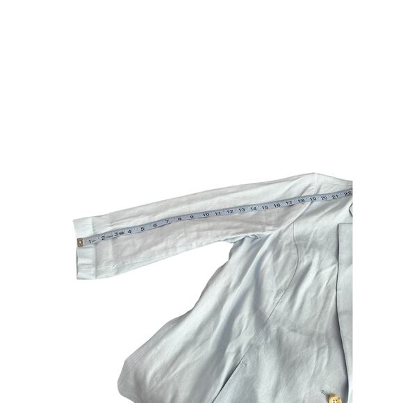 J.‎ Jill Love Linen Blue Relaxed Langenlook Coastal Grandma Linen Blazer Medium - Picture 12 of 13